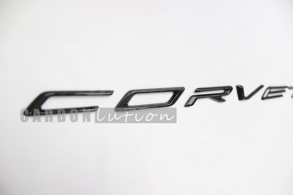 Corvette C8 carbon fiber emblem badges