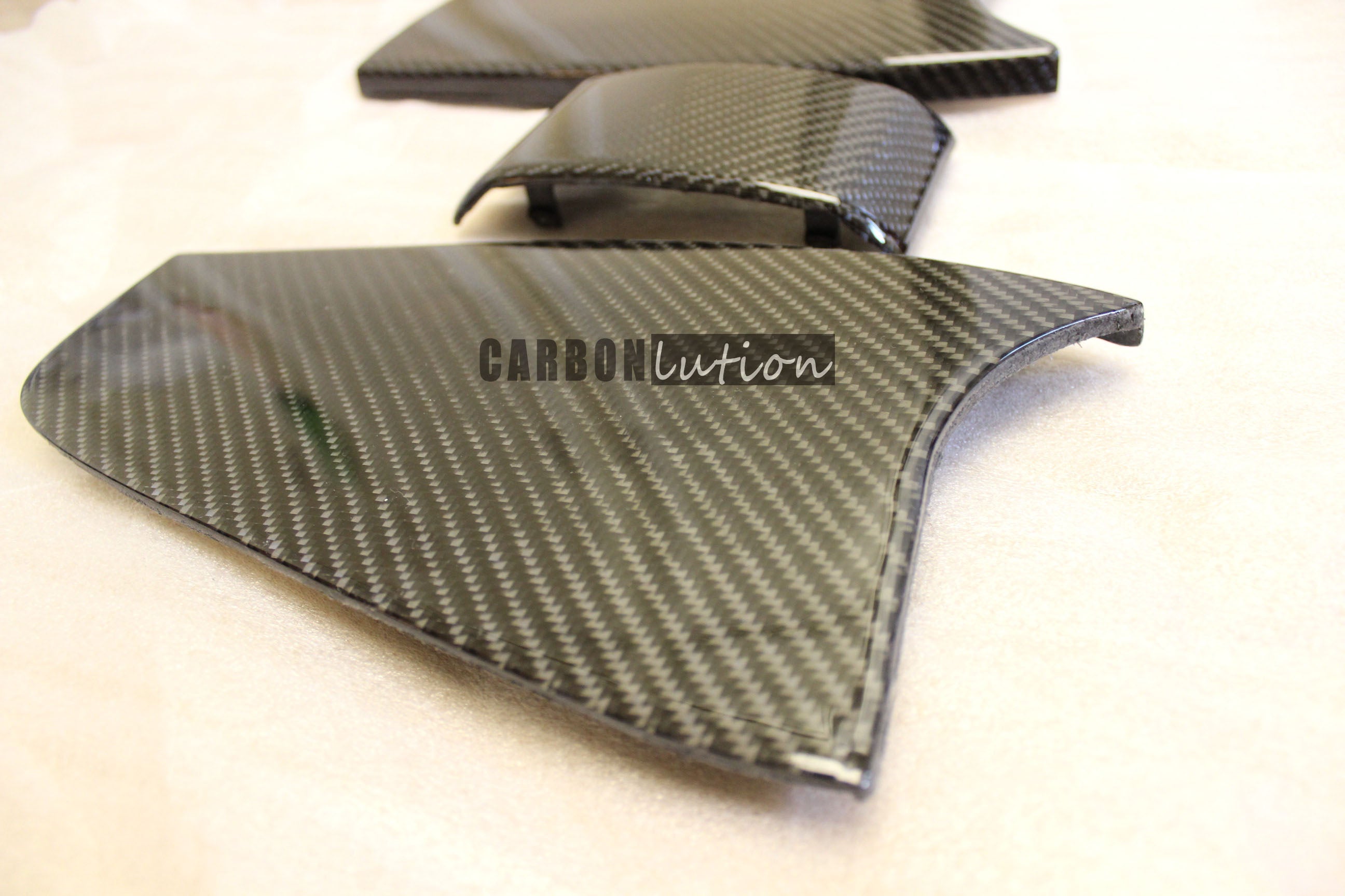 Carbon fiber center console rear trim