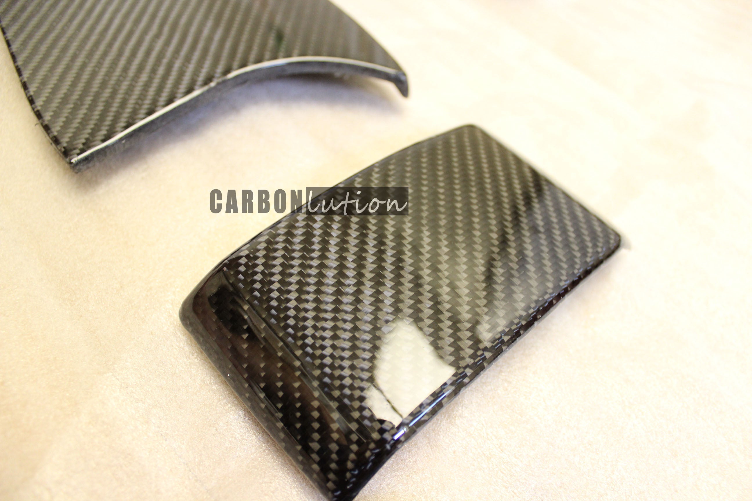 Carbon fiber center console rear trim