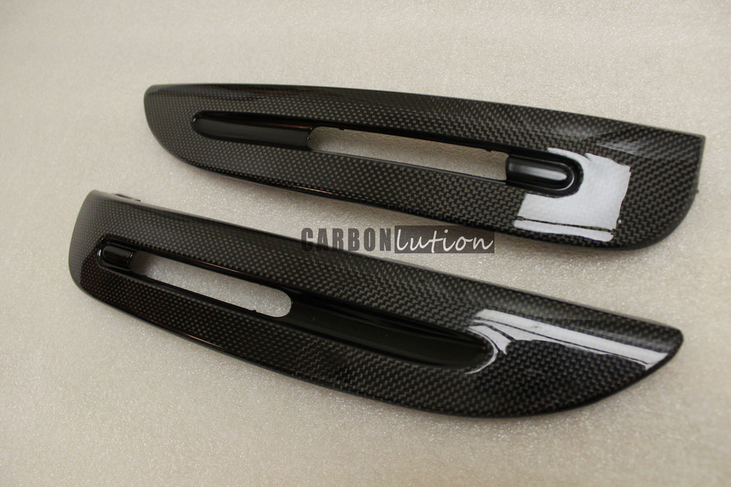 Carbon fiber fog light trim for Boxster Spyder