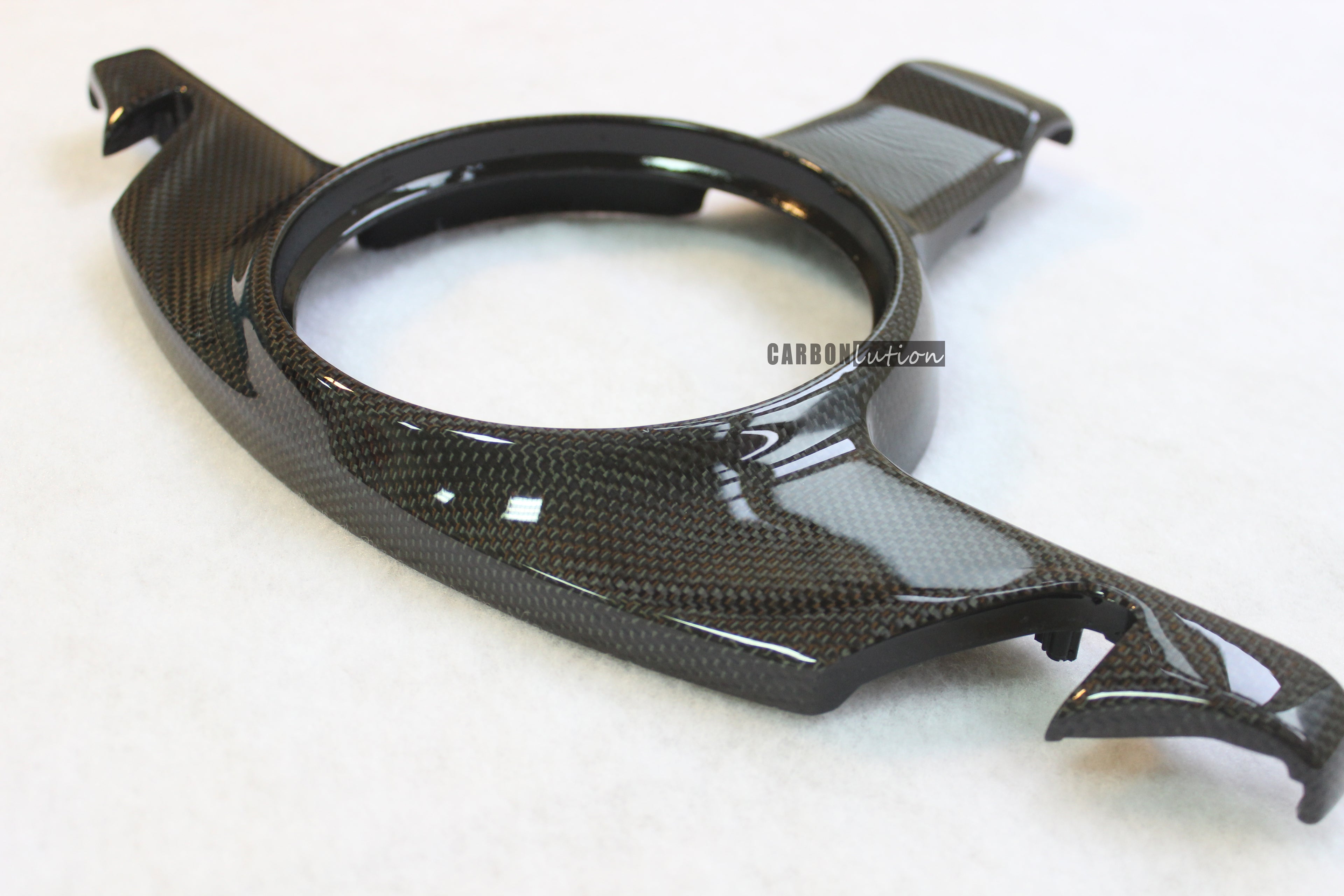 Carbon fiber steering wheel trim (For button PDK shifter)